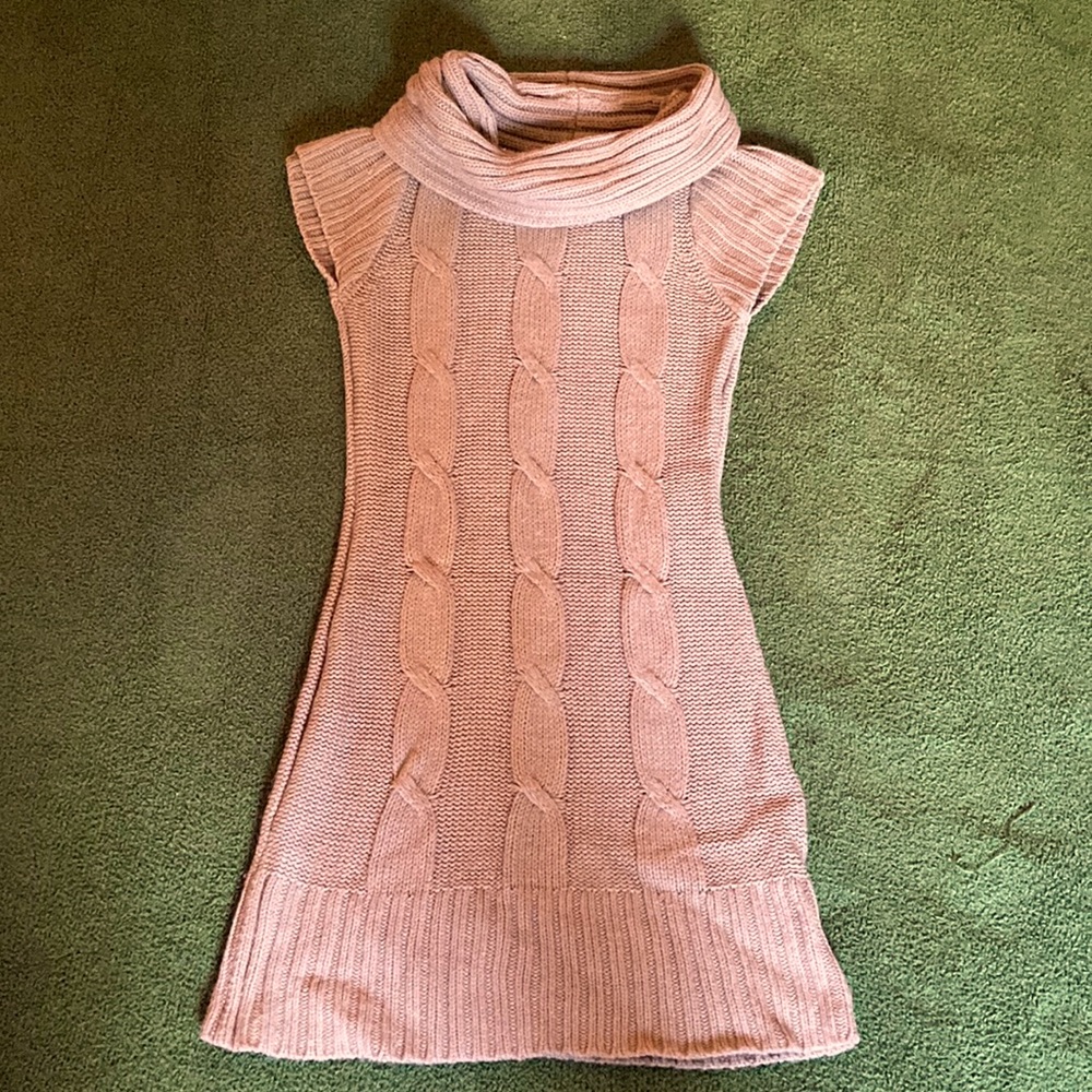 Pink Republic tan short sleeve sweater dress